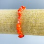 Bracelet with Orange Pearlized Pearl, faceted beads, diameter 8x6mm ±, length 18cm (stretch)