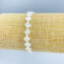 Bracelet, Mother of Pearl Shamrock, diameter 8x8x2mm ±, length 18 cm (stretch)