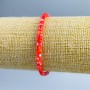 Bracelet - Red-toned Mother-of-Pearl Disc Beads, 4x2 mm, Elastic, 18 cm