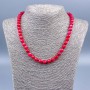Necklace Raspberry Tourmaline (Imitation) Faceted Bead, Diameter 8mm±, Length 48cm +