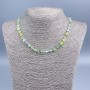 Assorted Natural Stone Faceted Bead Necklace, 10x6 mm, length 50 cm