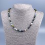 Necklace Assorted Natural Stone Beads Faceted Round Beads 6mm Diameter ±, Length 50cm ±