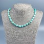 Larimar Necklace natural stone tumbled, diameter 12x8mm±, length 48cm ±