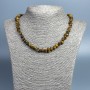 Tiger's Eye Necklace with Natural Stone Beads, Tumbled, 10x5mm diameter, length 46cm
