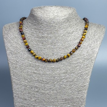Beads Tiger Eye, Bull's Eye, Hawk's Eye Faceted Beads, 6mm diameter, 46cm length +