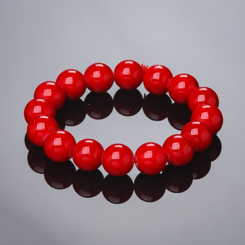 Elastic Bracelet Coral (pressed) 12mm