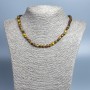 Tiger's Eye Necklace, Natural Stone, Faceted Coin Beads, 6x5 mm, Length 48 cm