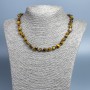 Tiger's Eye Necklace, natural stone, faceted beads, diameter 10x8mm, length 48cm