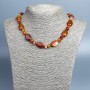 Agate Necklace with natural stone oval beads, diameter 18x12mm±, rondelle 8x5mm±, length 48cm ±