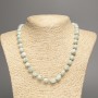 Necklace of green Angelite faceted beads, 10x9 mm, length 49 cm