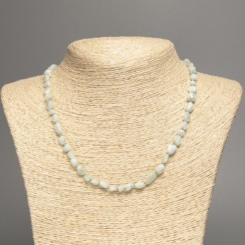 Angelite Green Faceted Beads Necklace 8×6 mm, 49 cm length