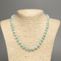 Larimar Necklace with Smooth Round Beads 8mm, Length 51 cm