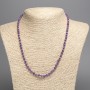 Natural Stone Necklace of Phosphosiderite Faceted Cube, 4x4mm, 48cm length +