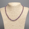 Phosphosiderite Beads necklace with faceted balls, 6mm diameter, 48cm long +