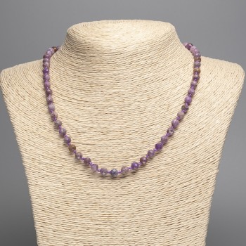 Phosphosiderite Beads necklace with faceted balls, 6mm diameter, 48cm long +