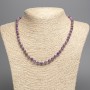 Phosphosiderite Beads necklace with faceted balls, 6mm diameter, 48cm long +