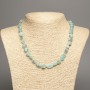 Necklace of Amazonite natural stone, tumbled, diameter 8×10mm, length 48 cm +