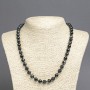 Agate Beads Necklace with Smooth Round Beads, 8mm diameter, 45cm length