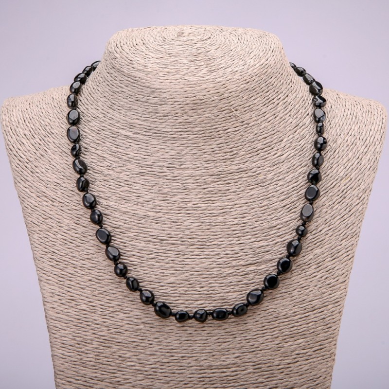 Agate Bead Necklace - Faceted, diameter 7x9mm (±), length 48cm