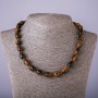 Tiger's Eye Necklace "Barrel" beads, diameter 10x14mm, length 47 cm