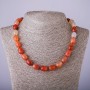 Carnelian “Barrel” Necklace, 10x14mm beads, 47 cm length
