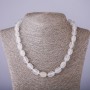 Necklace made of natural stone Quartz “Barrel” beads, diameter 10x14mm, length 47cm