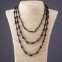 Necklace of 3 tiers "Agate" (single) Czech glass black faceted beads 4-8mm