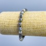 Bracelet Labradorite natural stone faceted cube, diameter 6x6mm± with 2mm+ seed beads, length 18cm (stretch)