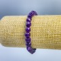 Amethyst Bracelet Natural Stone Grenaded Cube 7×7 mm, 18 cm Length (Stretch)