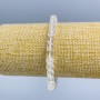 Bracelet Mountain Crystal Natural Stone Faceted Cube, diameter 6×6mm, length 18cm (stretch)