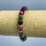 Bracelet Turquoise? Wait careful: turmalin—turmaline is a mineral. In English: Bracelet Turmaline natural stone faceted cube, diameter 9x9mm ±, length 18cm (stretch)