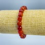 Carnelian Bracelet | Natural Stone, Faceted Cube, 9x9 mm, Stretch, 18 cm