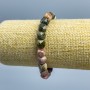 Tourmaline Natural Stone Beaded Cube Bracelet, 9x9mm, stretchy, 18cm