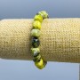 Bracelet Yellow Jadeite Natural Stone Beaded Cubes, 9×9mm, ~ diameter, length 18cm (stretch)