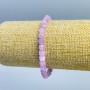 Kunzite Bracelet with Natural Stone, Faceted Cubes, 5.5mm diameter, 18 cm (stretch)
