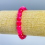 Pink Tourmaline Bracelet with Faceted Cubic Beads, 9x9 mm, stretch bracelet, 18 cm