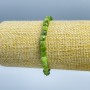 Bracelet Canadian Jadeite natural stone faceted cube, diameter 5x5mm±, length 18cm (stretch)