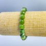 Bracelet, Canadian Jadeite, natural faceted cube beads, diameter 9x9mm ±, length 18cm (stretch)