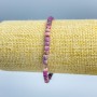 Bracelet Ruby natural stone faceted cube, diameter 4x4mm±, length 18cm (stretch)