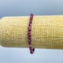 Tourmaline Bracelet, Natural Gemstone, Faceted Cubes 4x4mm, Stretch 18cm
