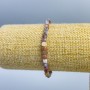 Botswana Agate Bracelet, natural faceted cube stone, 4x4mm diameter, length 18cm (stretch)