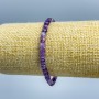 Amethyst Bracelet, natural stone, faceted cube, diameter 4.5x4.5 mm, length 18 cm (stretch)