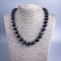 Necklace made of natural stone Agate, black smooth bead, diameter 12mm, length 51cm +