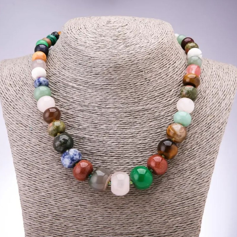 Assorted Rondelle Necklace with Increasing Size, diameter 10x6mm-17x13mm, length 46cm