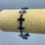 Hematite Cross Bracelet, diameter 17x14mm ±, length 18 cm (stretch)