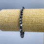 Hematite Bracelet Hexagonal Beads, 5x5mm diameter +-, length 18cm (stretch)