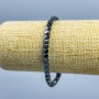 Hematite Cube Bracelet, diameter 4×4 mm ±, length 18 cm (stretch)