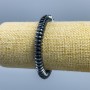 Hematite Bracelet, Smooth Rondel Beads, 8x3mm, 18 cm (stretch)