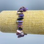 Charoite Bracelet natural stone碎 chips "Needle", diameter 25x3-12x2mm+- with seed beads, bead diameter 2mm, length 18cm (stretch)