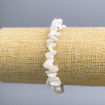 Adularia Chip Bracelet, diameter 7x3mm±, length 18cm (stretch)
